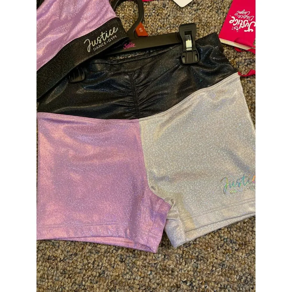 Girls Dance-Gymnastics 2 Piece Set New From Justice Size 10